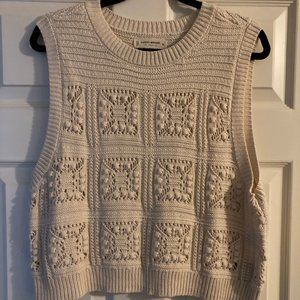 Lucky Brand Crochet Cropped Sweater - Size XL